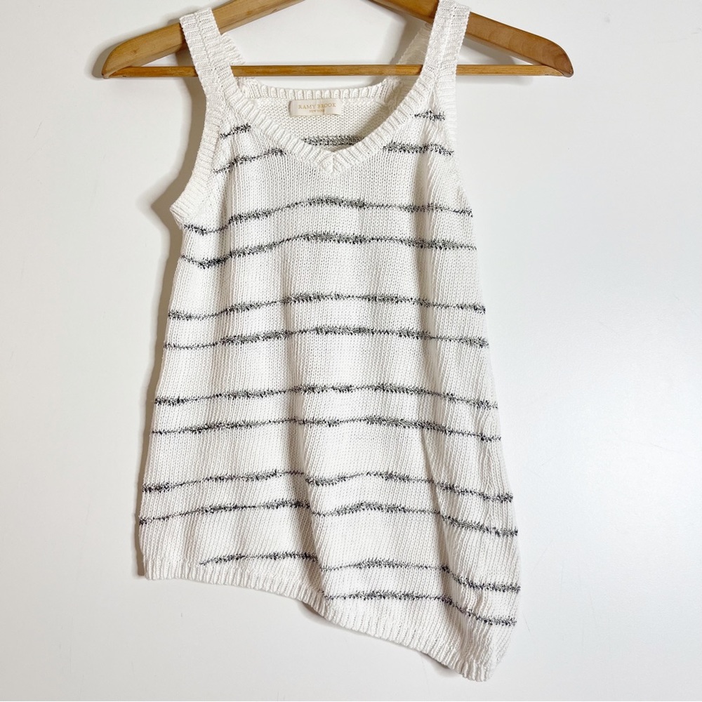 Ramy Brook knit striped asymmetrical tank top